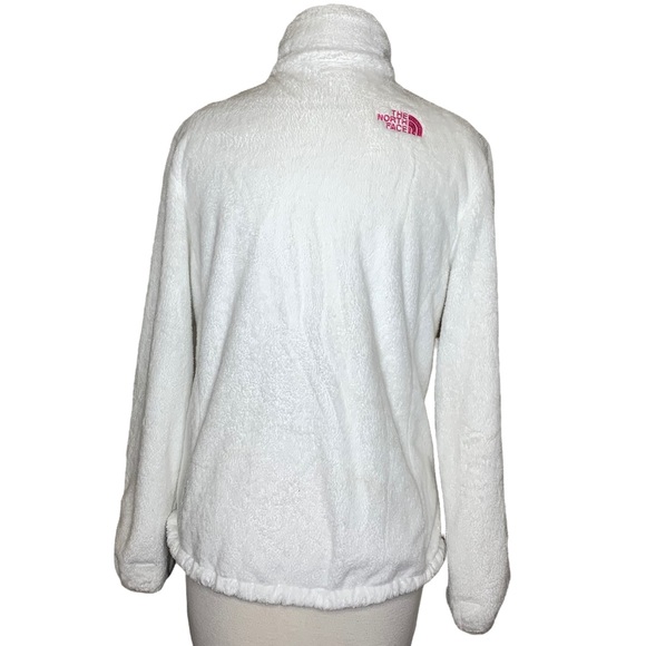 The North Face white fuzzy zip up sweater - Picture 3 of 8